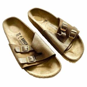 BIRKENSTOCK Zurich Gold Metallic Sandal Size 39/8/8.5 Trendy Stylish Comfy